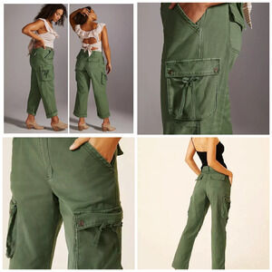 Anthropologie Pilcro Cargo Utility Pants Green Khaki size 25 x 30 New $130